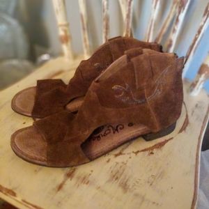 Suede Western Sandal